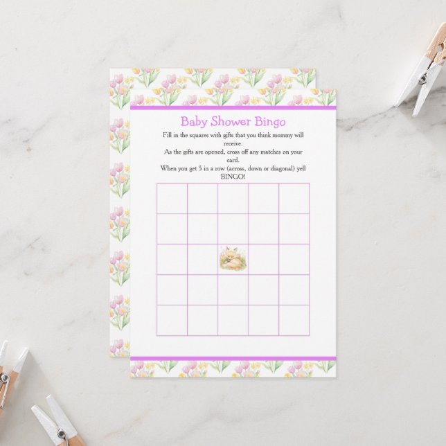 Spring Fox Baby Shower Invitation (Front/Back In Situ)