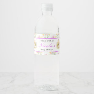 Spring Fox Baby Shower Water Bottle Label