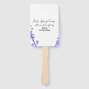Spring fresh camping lavender flowers name date si hand fan
