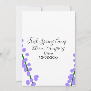Spring fresh camping lavender flowers name date si invitation