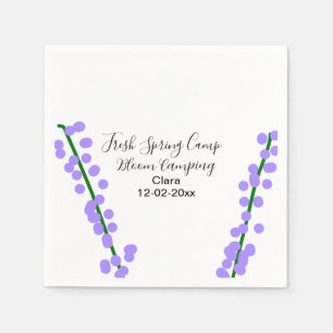 Spring fresh camping lavender flowers name date si napkin