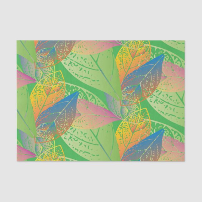 Spring Fresh Green Leaves Pattern Tissue Paper (Front)
