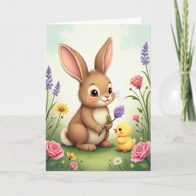 Spring Friends Cute Gift Card (Front)