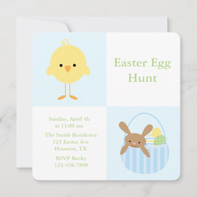 Spring Friends Easter Egg Hunt Holiday Card (Front)