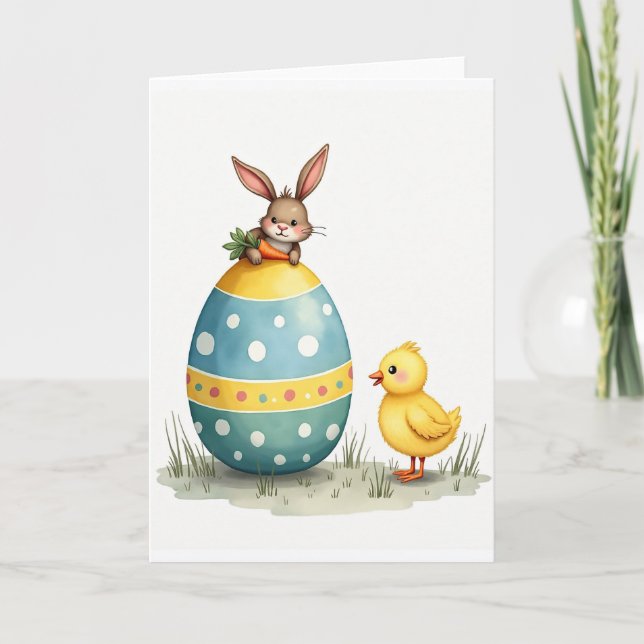 Spring Friends Happy Egg Card (Front)