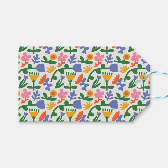 Spring Fun Floral  Gift Tags (Front (Horizontal))