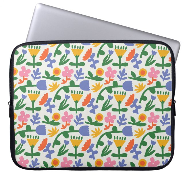 Spring Fun Floral  Laptop Sleeve (Front)