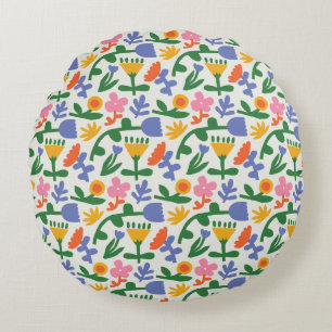 Spring Fun Floral Round Cushion