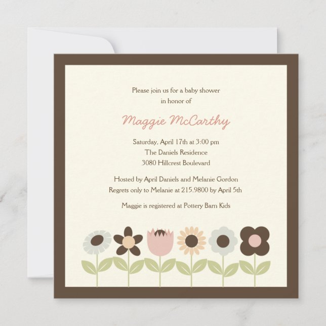 Spring Garden Baby Shower Invitation (Front)