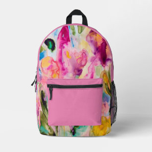 spring garden backpack with pink pocket