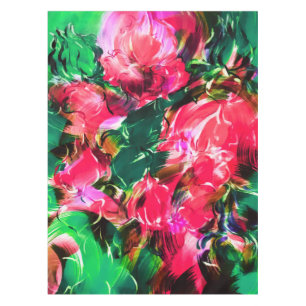 Spring Garden Blush Pink Rose Flowers Bloom Tablecloth