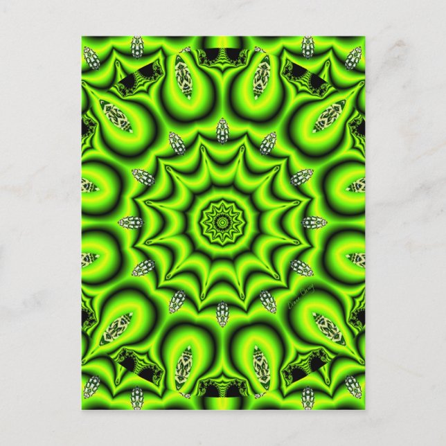 Spring Garden, Bright Abstract Lime Green Postcard (Front)