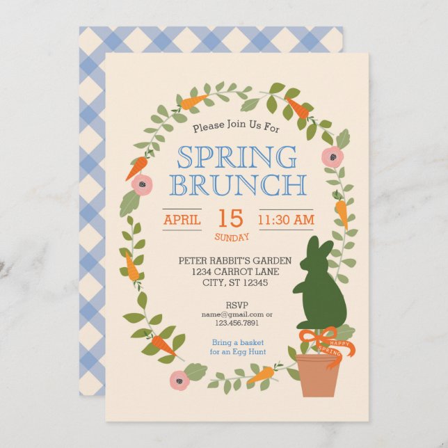 Spring Garden Brunch Invitation (Front/Back)
