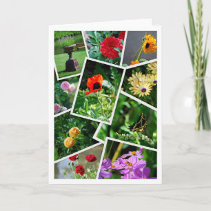 Spring Garden Collage Greeting Card
