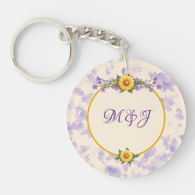 Spring Garden Collection Cream Key Ring (Front)