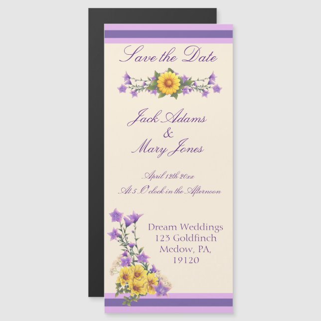 Spring Garden Collection Cream Magnetic Invitation (Front/Back)