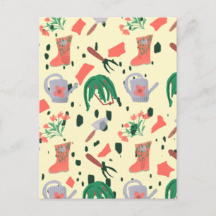 Spring Garden Doodles Illustration Postcard