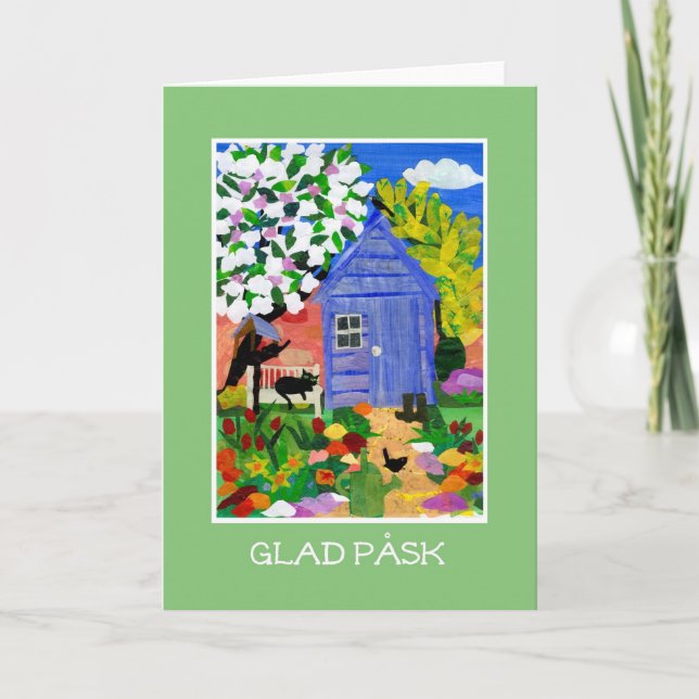 'Spring Garden' Easter Card - Swedish Greeting (Front)
