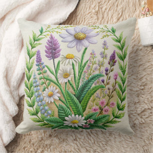 Spring Garden Embroidery Pillow Design – Chamomile