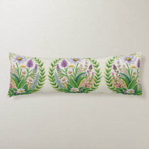 Spring Garden Embroidery Pillow Design Chamomile