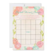 Spring Garden Floral Bridal Shower Bingo Cards