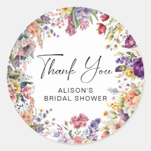 Spring Garden Flower Bridal Shower Classic Round Sticker