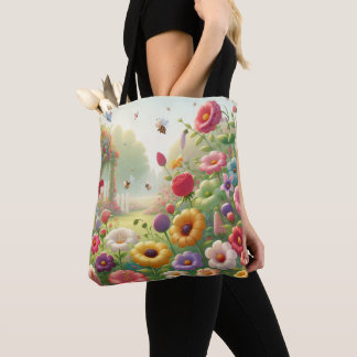 Spring Garden Flower Tote Bag