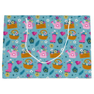 Spring Garden Flowers Large Gift Bag