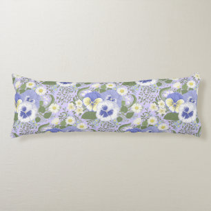Spring Garden flowers on lavender Body Cushion