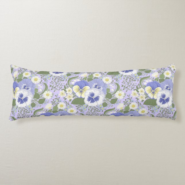 Spring Garden flowers on lavender Body Cushion (Front)