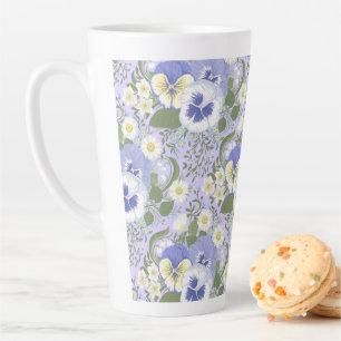 Spring Garden flowers on lavender Latte Mug