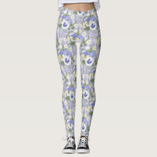 Spring Garden flowers on lavender Leggings