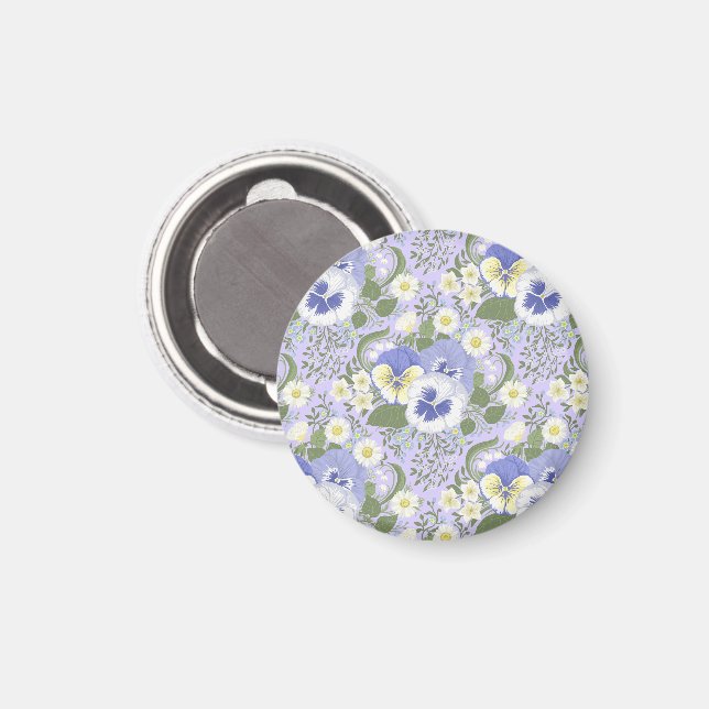 Spring Garden flowers on lavender Magnet (Front/Back)