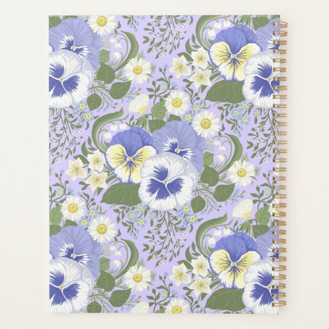 Spring Garden flowers on lavender Planner (Back)