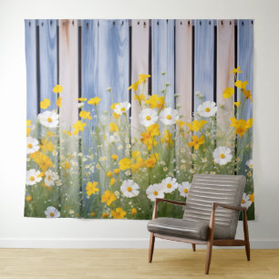 Spring Garden Flowers Party Backdrop Wall Art Tapestry