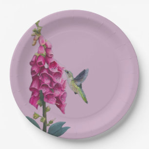 Spring Garden - Hummingbird Paper Plate