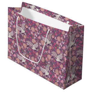 Spring Garden Mother's Day Asian Crane Chinese Large Gift Bag