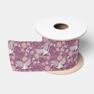 Spring Garden Mother's Day Asian Crane Chinese Satin Ribbon