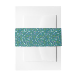 Spring Garden Mother's Day Blue Purple White Invitation Belly Band