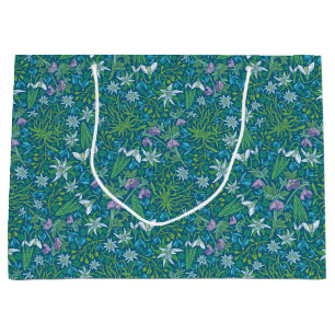 Spring Garden Mother's Day Blue Purple White Large Gift Bag
