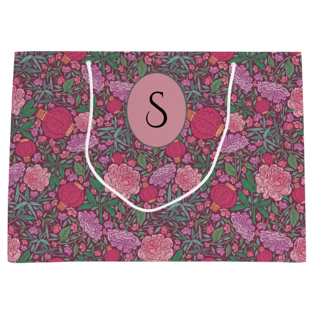 Spring Garden Mother's Day Japanese Paper Lanterns Large Gift Bag (Front)