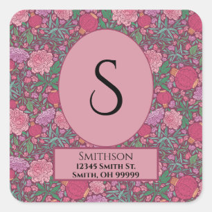 Spring Garden Mother's Day Japanese Return Address Square Sticker