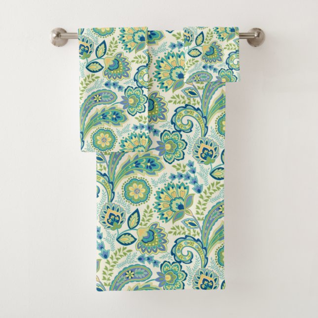 Spring Garden Paisley Bath Towel Set (Insitu)
