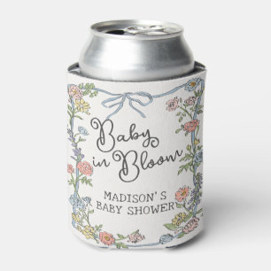 Spring Garden Party Pastel Floral Baby Shower Can Cooler