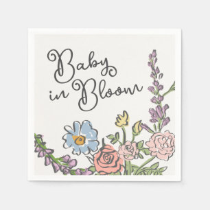 Spring Garden Party Pastel Floral Baby Shower Napkin