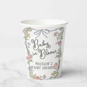 Spring Garden Party Pastel Floral Baby Shower Paper Cups