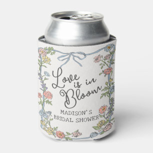 Spring Garden Party Pastel Floral Bridal Shower Can Cooler