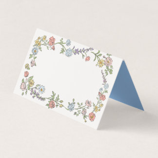 Spring Garden Party Pastel Floral Table Place Card