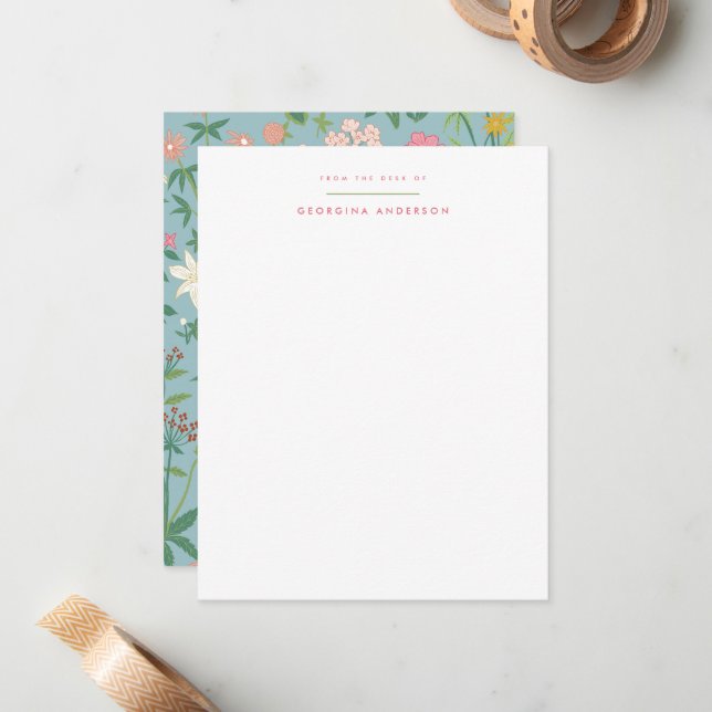 Spring Garden Personal Stationery Card (Front/Back In Situ)