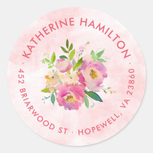Spring Garden Round Return Address Label